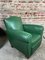 Vintage Armchairs in Dark Green Skai, 1950s, Set of 2 6