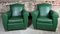 Vintage Armchairs in Dark Green Skai, 1950s, Set of 2 1