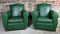 Vintage Armchairs in Dark Green Skai, 1950s, Set of 2, Image 1