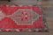 Vintage Turkish Hand-Knotted Crimson and Pink Wool Oushak Hallway Rug, 1960s 4