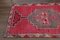 Vintage Turkish Hand-Knotted Crimson and Pink Wool Oushak Hallway Rug, 1960s 6