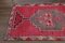 Vintage Turkish Hand-Knotted Crimson and Pink Wool Oushak Hallway Rug, 1960s, Image 6
