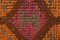 Alfombra de pasillo Oushak turca vintage de lana roja, años 60, Imagen 9