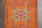 Vintage Turkish Oushak Handmade Orange Wool Hallway Rug, 1930s 8