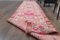 Vintage Turkish Handmade Pink Wool Ikat Oushak Runner, 1960s 3