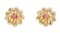 18 Karat Yellow Gold Flower Earrings with Corals, 1950s, Set of 2 3