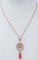 Coral, Sapphires, Diamonds, 14 Karat Rose Gold Pendant Necklace, 1950s 4