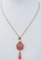 Coral, Sapphires, Diamonds, 14 Karat Rose Gold Pendant Necklace, 1950s 2