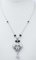 Platinum Pendant Necklace with Pearls, Aquamarine, Diamonds and Onyx, 1960s 2