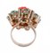14 Karat Rose Gold Ring with Coral and Emeralds, 1950s 3