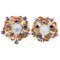 14 Karat Rose Gold Earrings with Moonstones and Sapphires, 1960s, Set of 2 1