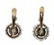 Retro Yellow Gold and Silver Earrings with Diamonds, 1940s, Set of 2, Image 3