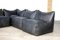 Black Buffalo Leather Le Bambole Sectional Sofa by Mario Bellini for B&b Italia, 1970s, Set of 5 8