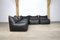 Black Buffalo Leather Le Bambole Sectional Sofa by Mario Bellini for B&b Italia, 1970s, Set of 5 3