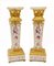 Louis XVI French Floral Gilt Porcelain Pedestal Stands, Set of 2 1