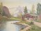 Scandinavian Artist, The Chalet at the Mountain Stream, 1970s, Oil on Canvas 4