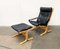 Fauteuil Siesta en Cuir avec Ottomane par Ingmar Relling pour Ekornes, Norvège, Set de 2 1