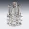 19th Century French Silver Plated & Glass Tantalus and Bottles, 1880s, Set of 5 19