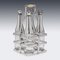 19th Century French Silver Plated & Glass Tantalus and Bottles, 1880s, Set of 5 20