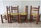 Vintage Brutalist Chairs in Oak and Braided Straw, 1950s, Set of 4 10
