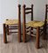 Vintage Brutalist Chairs in Oak and Braided Straw, 1950s, Set of 4, Image 6