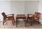 Table et Fauteuils Vintage en Bois, 1950s, Set de 3 1