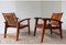 Mesa y butacas vintage de madera, años 50. Juego de 3, Imagen 12
