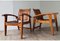 Mesa y butacas vintage de madera, años 50. Juego de 3, Imagen 14