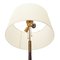 Floor Lamp with Brass Base and Parchment Lampshade, 1940s 4