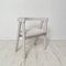 Mid-Century Italian White Painted Wood and White Bouclé Fabric Armchair, 1970s, Image 5