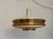 Metallpresse und Kupfer Kunststoff UFO Lampe von Hall GDR 1