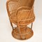 Fauteuil Paon Vintage en Rotin, 1970s 9