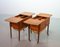 Scandinavian Teak Sewing Side Tables in style of Hans Wegner with Cane Basket, 1960s, Set of 2 6