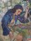 Carlo Cherubini, Figura femenina en el riachuelo, años 50, óleo sobre lienzo sobre tabla, enmarcado, Imagen 4