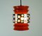 Mid-Century Danish Modern Red Metal and Chrome Lamella Hanging Light 6