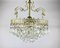 Glass and Gilt Brass Chandelier, 1970s 3