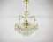 Glass and Gilt Brass Chandelier, 1970s, Image 1