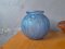 Blue Pressed Molded Glass Vase, 1930s 3