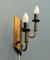Two Arm Copper Wall Lamp, 1950s 6