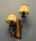 Zweiarmige Kupfer Wandlampe, 1950er 2