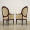 Neoclassical Walnut Armchairs, Italy, Set of 2 9