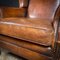 Vintage Cognac Leather Wingback Armchair 9