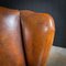 Vintage Cognac Leather Wingback Armchair 4