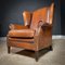 Vintage Cognac Leather Wingback Armchair, Image 3