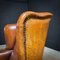 Vintage Cognac Leather Wingback Armchair 11