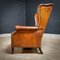 Vintage Cognac Leather Wingback Armchair 13