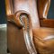 Vintage Cognac Leather Wingback Armchair 6