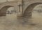 Herbert John Finn, London Bridge on Thames, Mixed Media on Paper, 1927 3