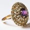 Vintage 8k Gold Patch Ring with Amethyst and Peridots, 1970s 9