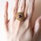 Vintage 8k Gold Patch Ring with Amethyst and Peridots, 1970s 14